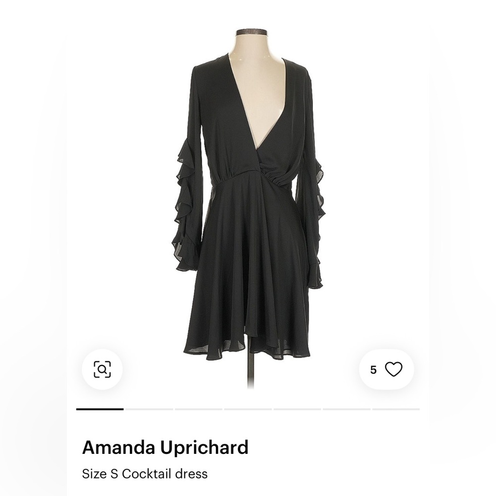 Amanda Uprichard Black Long Sleeve Dress size S